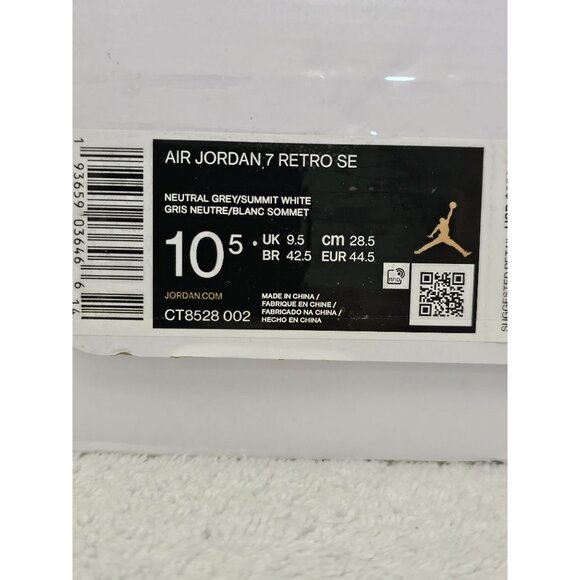 Air Jordan 7 Retro SE Neutral Grey/Summit White Size 10.5 - Picture 2 of 9